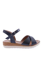 DGN 105-23y Women's Cross Strapped Ankle Sandals Black