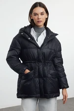 Trendyol Black Oversize Hooded Goose Down Puffer Jacket