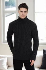 87325 Dewberry Mens Knitted Patterned Sweater-SMOKED