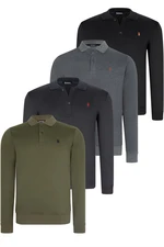 SET OF FOUR V4007 DEWBERRY MEN'S SWEATSHIRT-BLACK-NAVY-ANTHRACITE-KHAKI