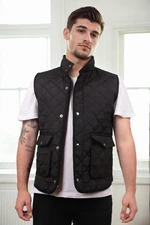 83925 Dewberry Mens Vest with Side Pockets-BLACK