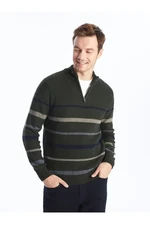 LC Waikiki Men's High Neck Long Sleeve Striped Knitwear Sweater