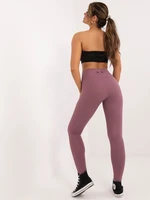 Dusty pink basic striped sports leggings