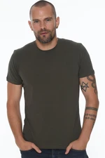 T8569 DEWBERRY BIKE COLLAR MEN'S T-SHIRT-DARK KHAKI