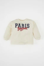 DEFACTO Baby Girl Crew Neck Printed Sweatshirt