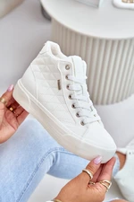 Insulated women's sneakers with Big Star stitching white