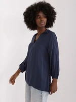 Navy blue shirt blouse with collar SUBLEVEL