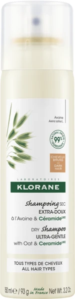 KLORANE Suchý šampon oves-tmavé vlasy 150 ml