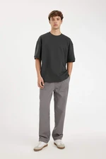 DEFACTO Gabardine Trousers Wide Straight Fit Pocket Wide Straight Leg