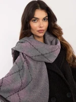 Grey and pink women's viscose scarf