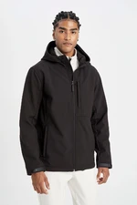 DEFACTO Fit Water Repellent Hooded Softshell Jacket Zippered