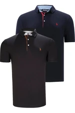 DUAL SET T8582 DEWBERRY MENS T-SHIRT-BLACK-NAVY BLUE