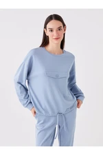 LC Waikiki Crew Neck Plain Long Sleeve Oversize Women's Pajama Top