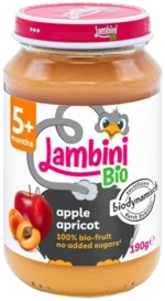 LAMBINI BIO Demeter příkrm jablko a meruňka 190 g