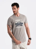 Ombre Men's San Francisco printed cotton t-shirt - ash