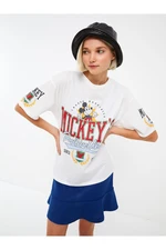 LC Waikiki Crew Neck Mickey Mouse Printed Short Sleeve Women's T-Shirt