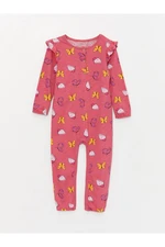 LC Waikiki LCW baby Crew Neck Patterned Baby Girl Jumpsuit