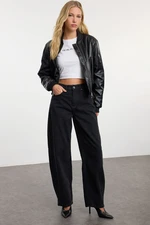 Trendyol Black More Sustainable Stitch Detail Low Waist Skater Baggy Jeans