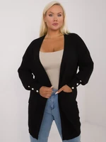 Black cardigan plus size without fastening