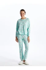 LC Waikiki Crew Neck Printed Long Sleeve Women's Pajama Set