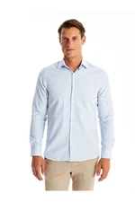 LC Waikiki LCWAIKIKI Formal Blue Striped Slim Fit Long Sleeve Striped Poplin Men's Shirt