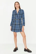 Trendyol Navy Blue Woven Button Detailed Jacket Dress