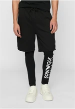 Men's fleece shorts with leggings black