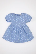 DEFACTO Baby Girl Floral Short Sleeve Poplin Dress