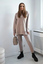 Set with sweatshirt dark beige