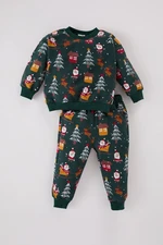 DEFACTO Baby Boy New Year Printed Thin Sweatshirt Fabric 2-Piece Set