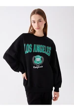 LC Waikiki Crew Neck Printed Long Sleeve Oversize Women's Sweatshirt