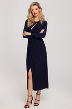 Makover Woman's Dress K139 Navy Blue