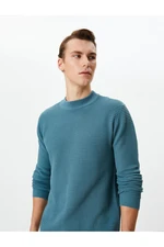 Koton Slim Fit Sweater Knitwear Basic Crew Neck Textured