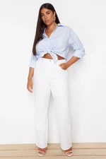 Trendyol Curve White High Waist Straight Leg Plus Size Jeans