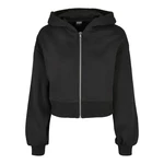 Women's Short Oversized Zipper Jacket Black