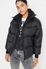 Trendyol Black Oversized Collar Detailed Puffy Coat