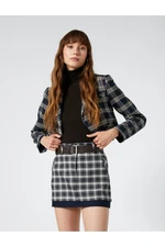 Koton Plaid Mini Skirt with Belt