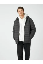 Koton Puffer Coat Sezónní kapuce na zip kapsa s detailem