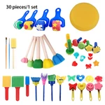 30 Pcs/set Paint Sponge Brushes Drawing Coloring Educational Painting Roller Craft Toys Cognition Kindergarten Baby Toy