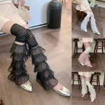 1 Pair Fashionable Y2K JK Lace Leggings Knee High Stockings Gothic Pile Up Socks Drop Shipping