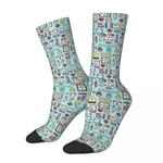 Proud To Be A Nurse Surface Pattern Design Blue Paramedic Unisex Winter Socks Outdoor Happy Socks Street Style Crazy Sock