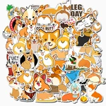 50 pcs/pack Kawaii Corgi Waterproof PVC Journal Decorative Stationery Craft Stickers Scrapbooking DIY Diary Album Stick Label