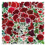 50/100Pcs Flowers Retro Romantic Red Rose Graffiti Stickers Decals Kids Toy DIY Diary Suitcase Scrapbook Phone Laptop Bike