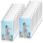 18 Pcs Polaroid Frame Mini Double Sided Refrigerator Magnet Picture Frame Clear Frameless Display Frame