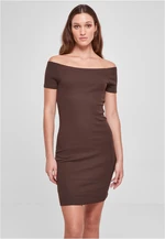 Women's dress with off shoulder brown