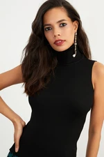 Cool & Sexy Women's Black Turtleneck Blouse YV97