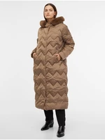 Women's Brown Quilted Down Winter Coat Geox Chloo - Women