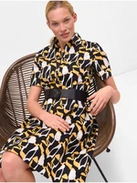 Yellow-black patterned shirt dress ORSAY - Women