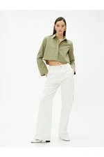 Koton Long Sleeve Pocket Detailed Crop Shirt