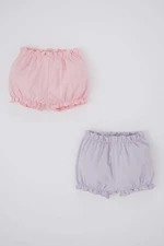 DEFACTO Baby Girl Combed Cotton 2-Pack Shorts